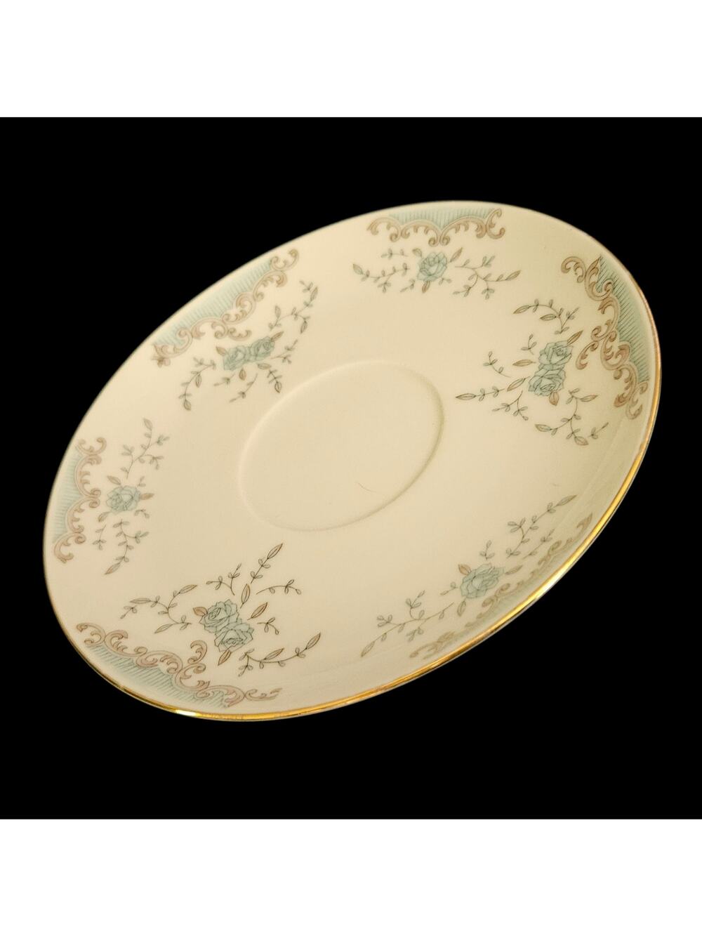 Set of 5 Imperial China Seville W Dalton Japan Blue Rose Floral Saucers